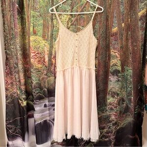 Free People Intimately cream off white sheer lightweight summer dress medium NWT